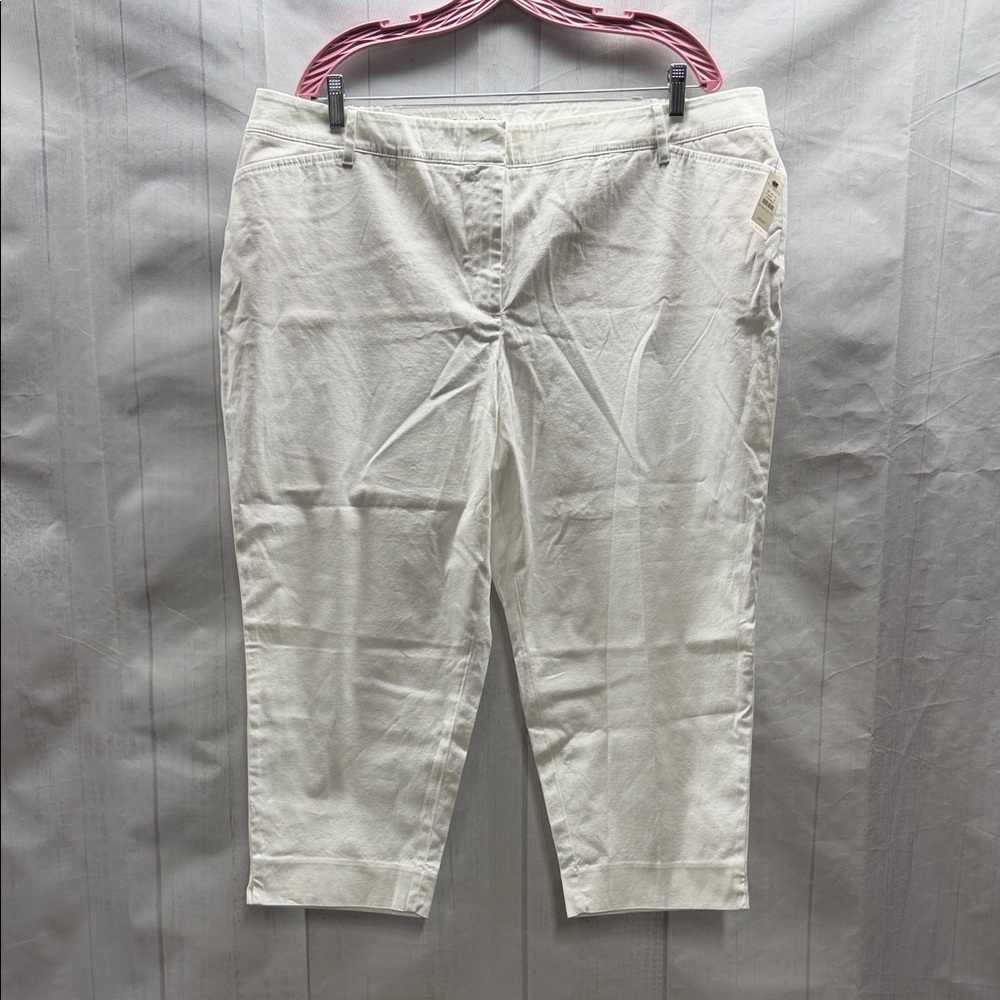 Talbots NWT White Woman Petite Perfect Crop Pants Size 20WP